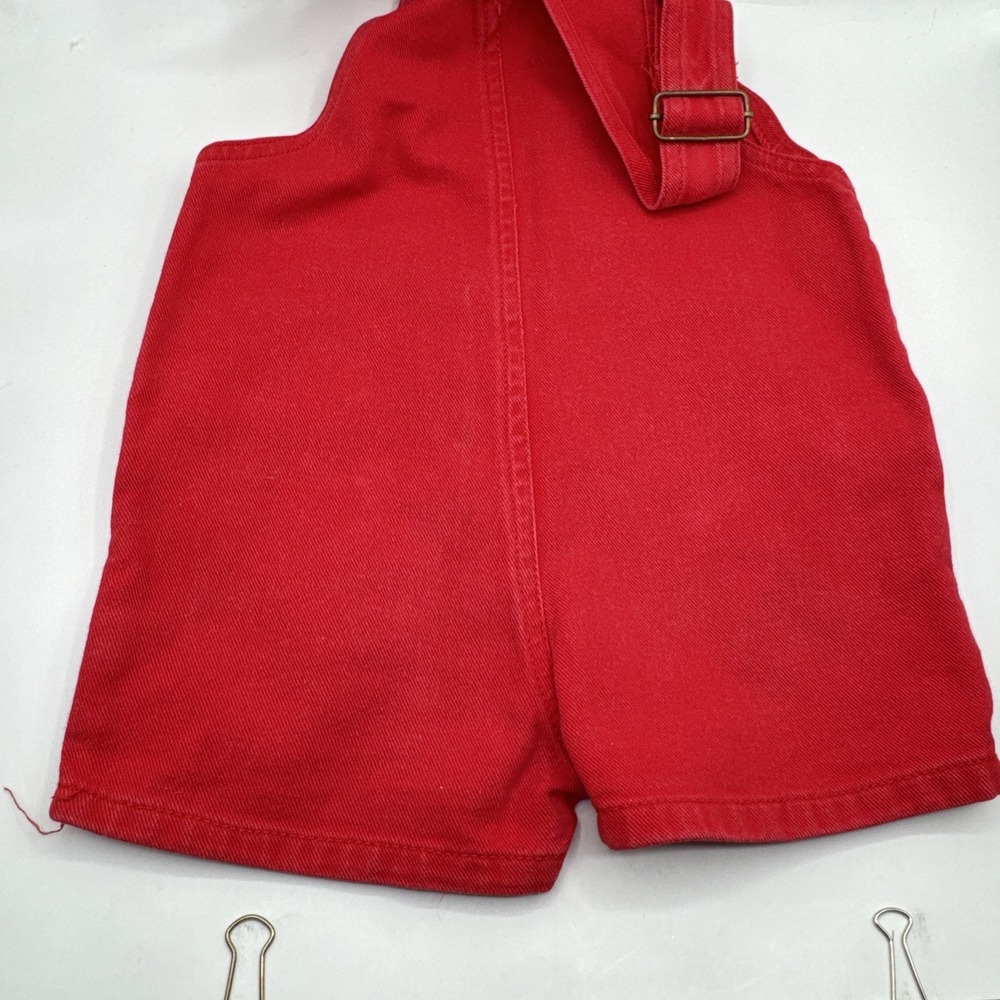 9-12  Months Vintage Kids Baby Red Overalls‎ Vestbak Youth Park - Picture 7 of 8